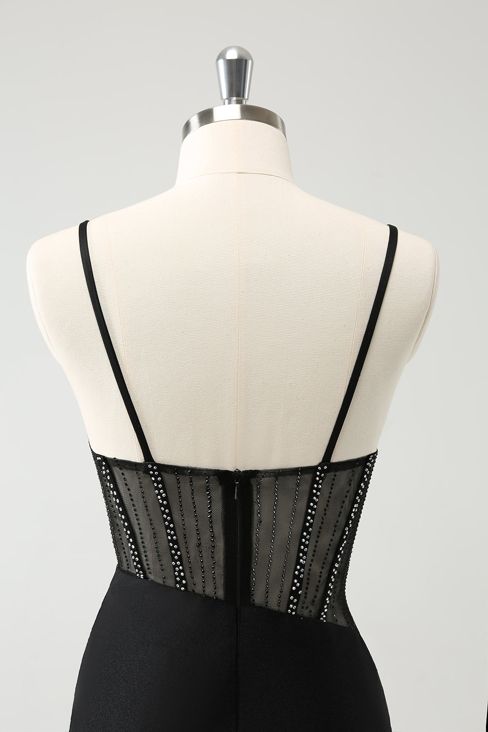 Bodycon Spaghetti Ramiączka Gorset Krótka Sukienka Na Powrót Do Domu Z Koralikami