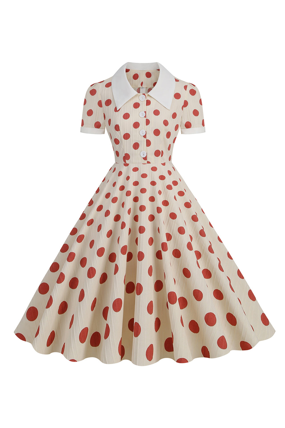Styl Retro Czerwona Kropki Vintage Sukienka Swing Z Rękawami Z Kapturkiem