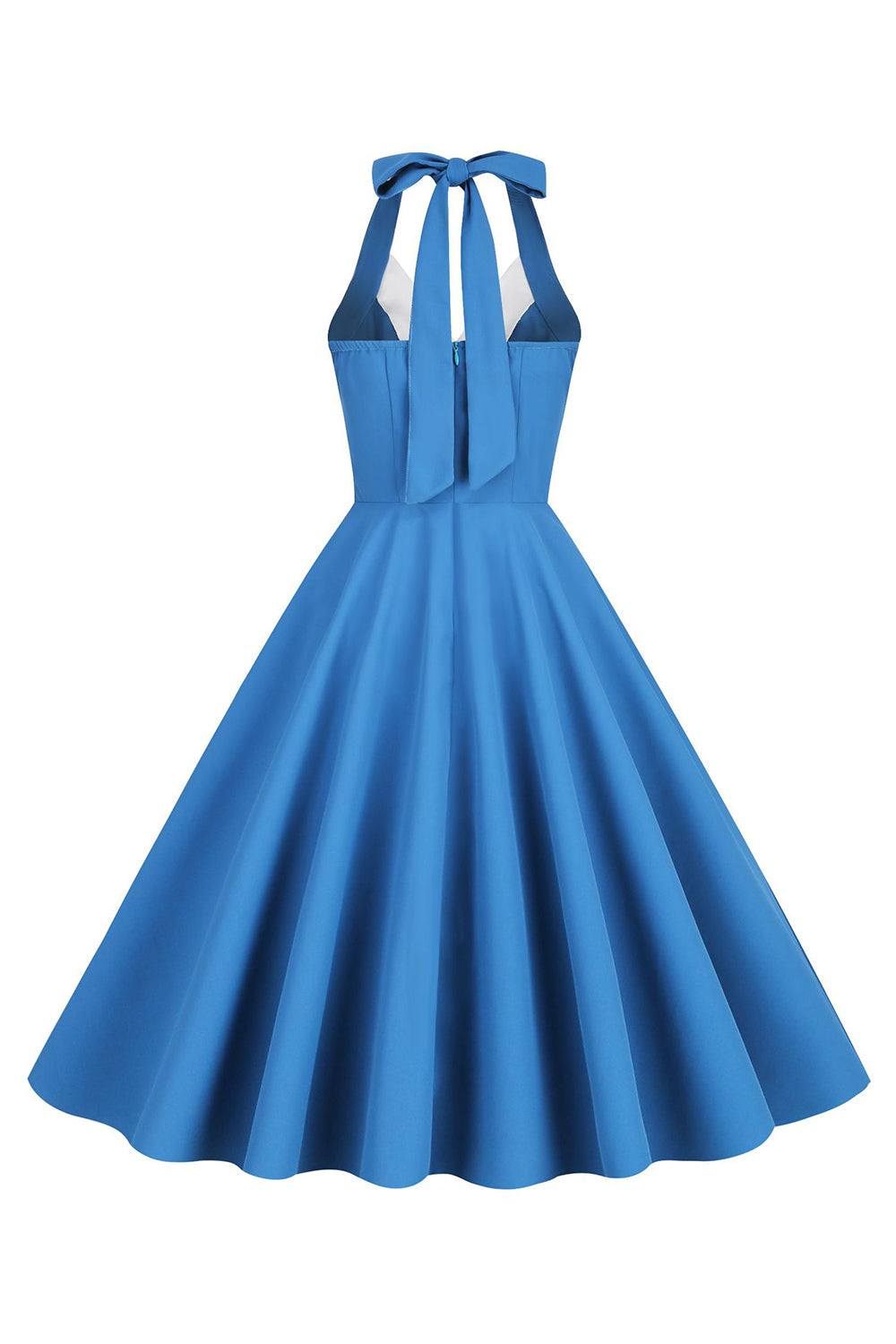 Halter Żółta Plisowana Sukienka W Stylu Vintage