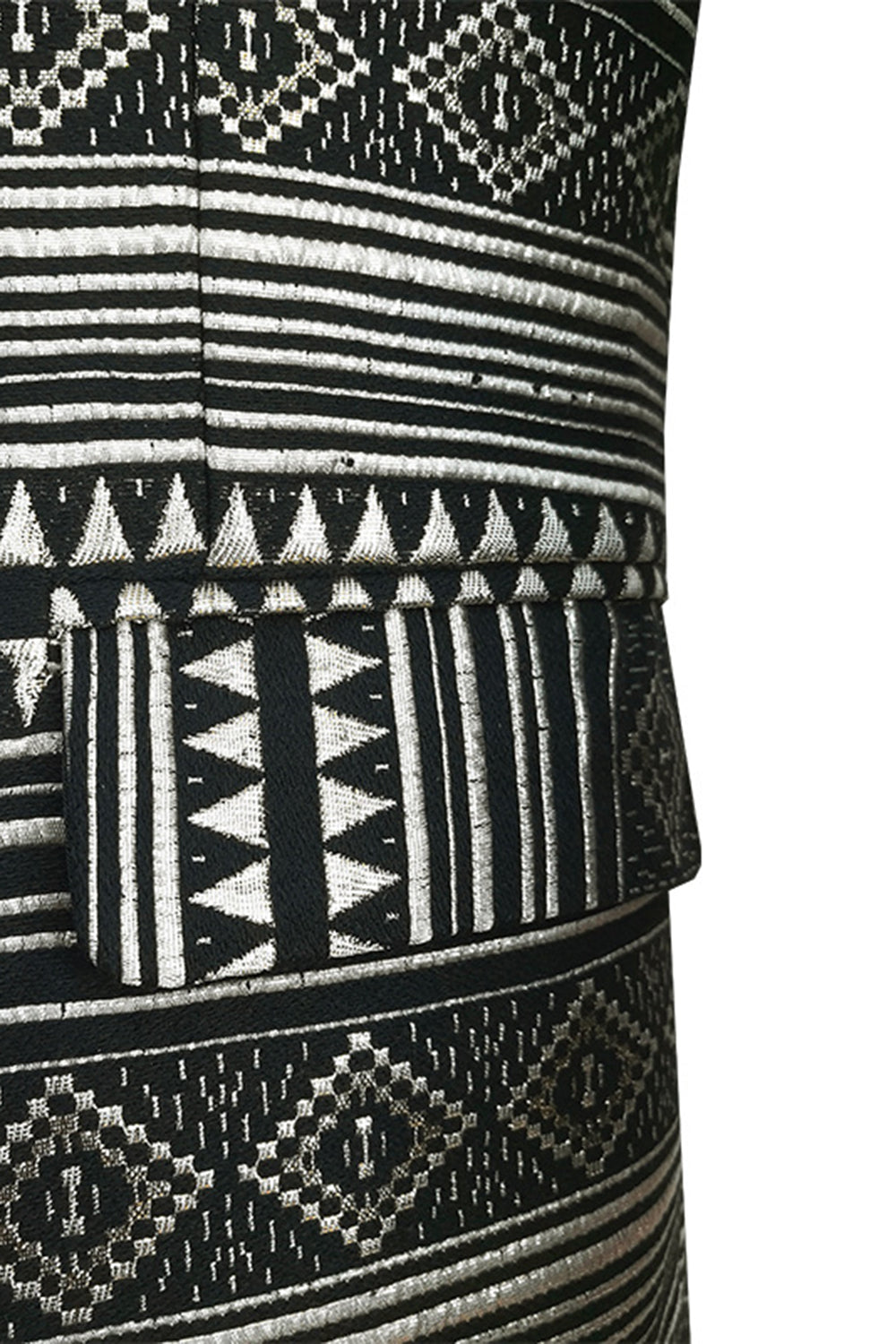 Czarna Biała Klapa Z Wycięciem Marynarka Męska