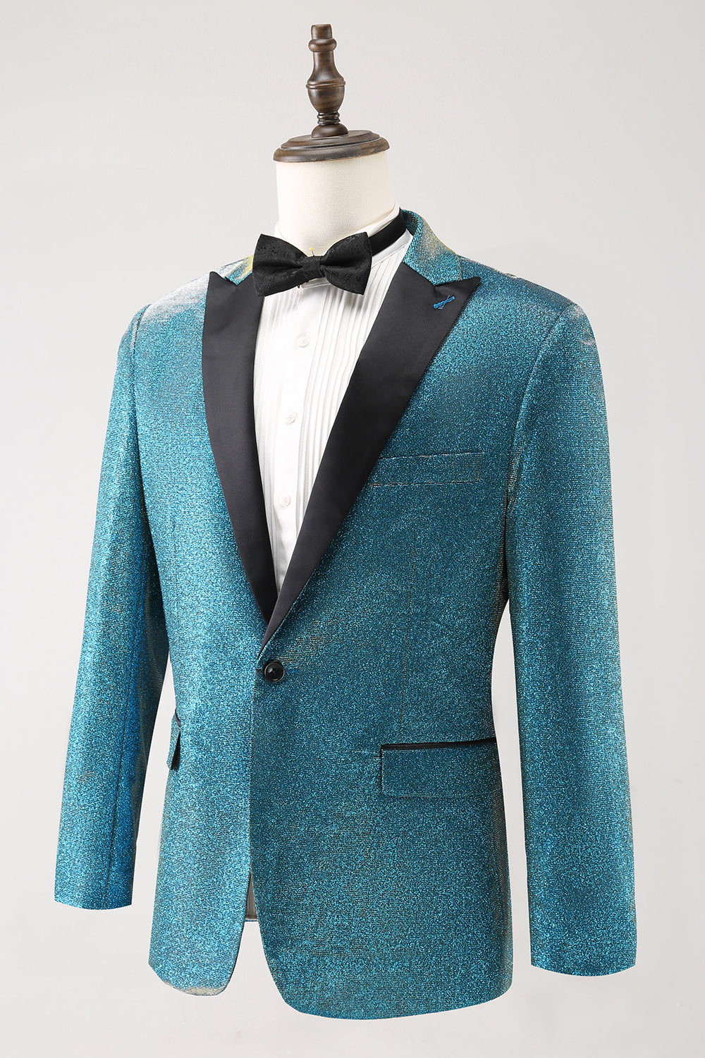 Peacock Blue 2-częściowe klapy z jednym guzikiem Męskie garnitury balowe