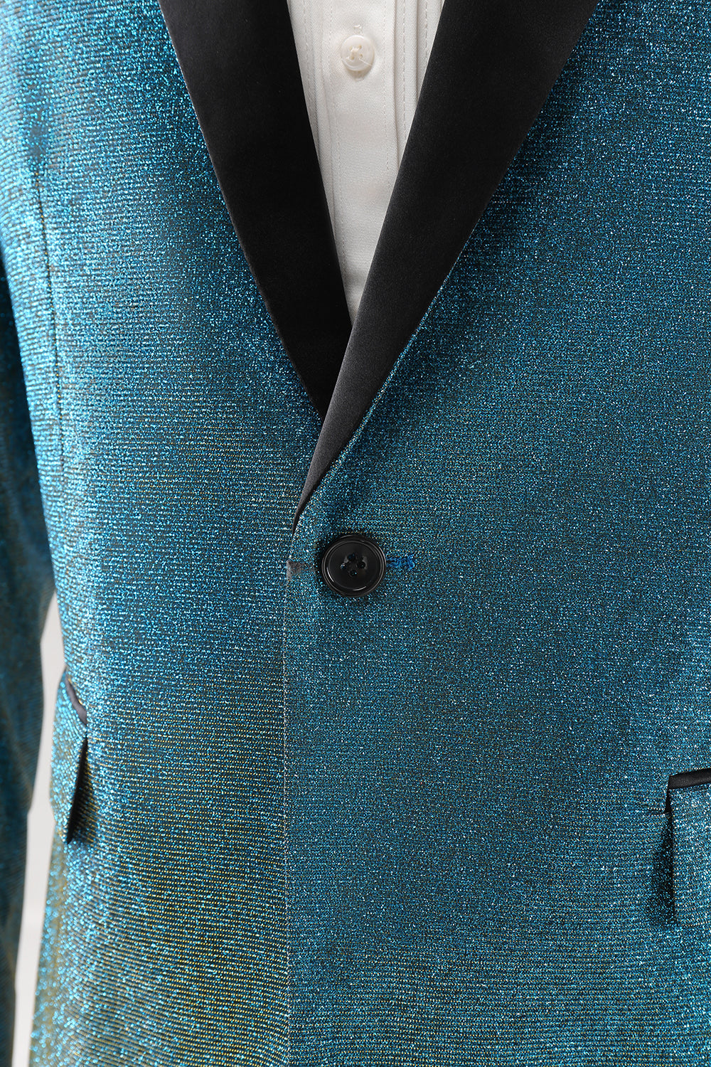 Peacock Blue 2-częściowe klapy z jednym guzikiem Męskie garnitury balowe