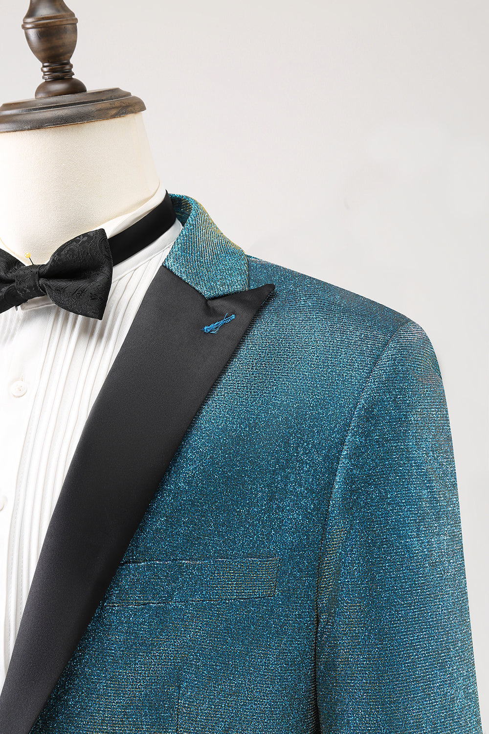 Peacock Blue 2-częściowe klapy z jednym guzikiem Męskie garnitury balowe
