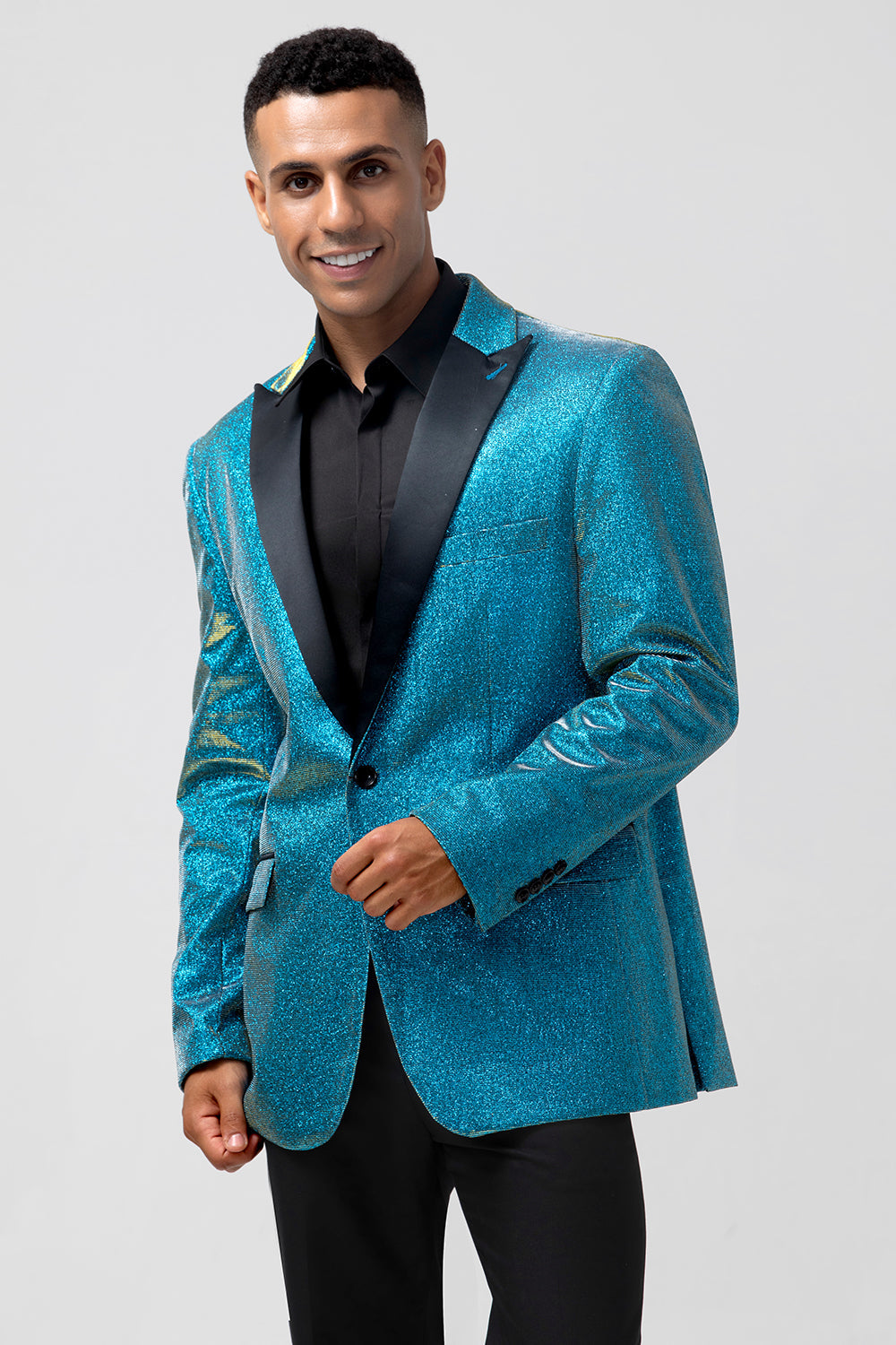Peacock Blue Peak Lapel One Button 2-częściowe męskie garnitury balowe