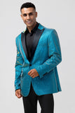 Peacock Blue Peak Lapel One Button 2-częściowe męskie garnitury balowe