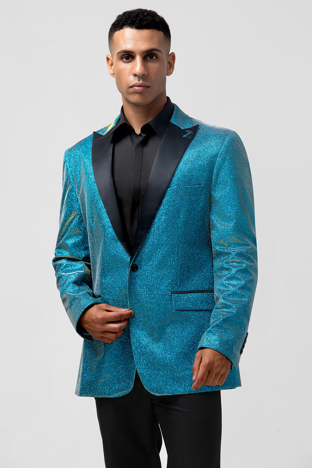 Peacock Blue Peak Lapel One Button 2-częściowe męskie garnitury balowe