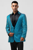 Peacock Blue Peak Lapel One Button 2-częściowe męskie garnitury balowe