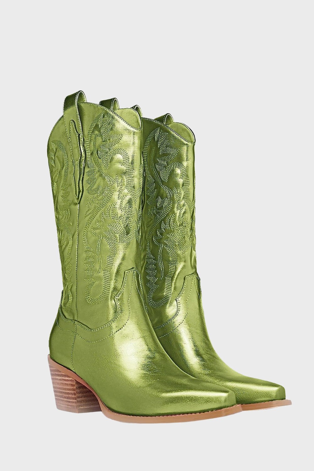 Fuksjowe haftowane kowbojki do połowy łydki