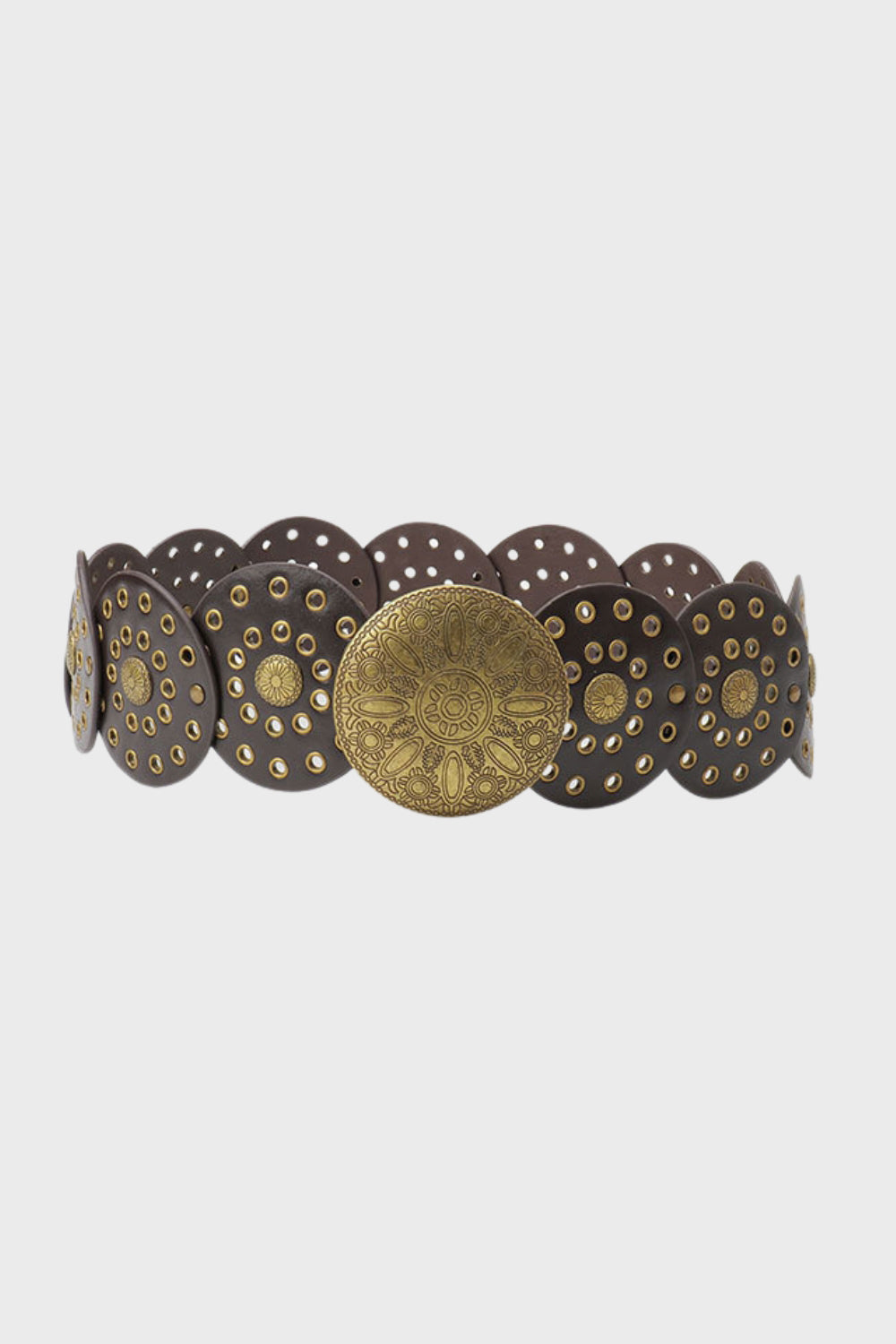 Boho Western Cowgirl Szeroki Hollow Disc Pasek