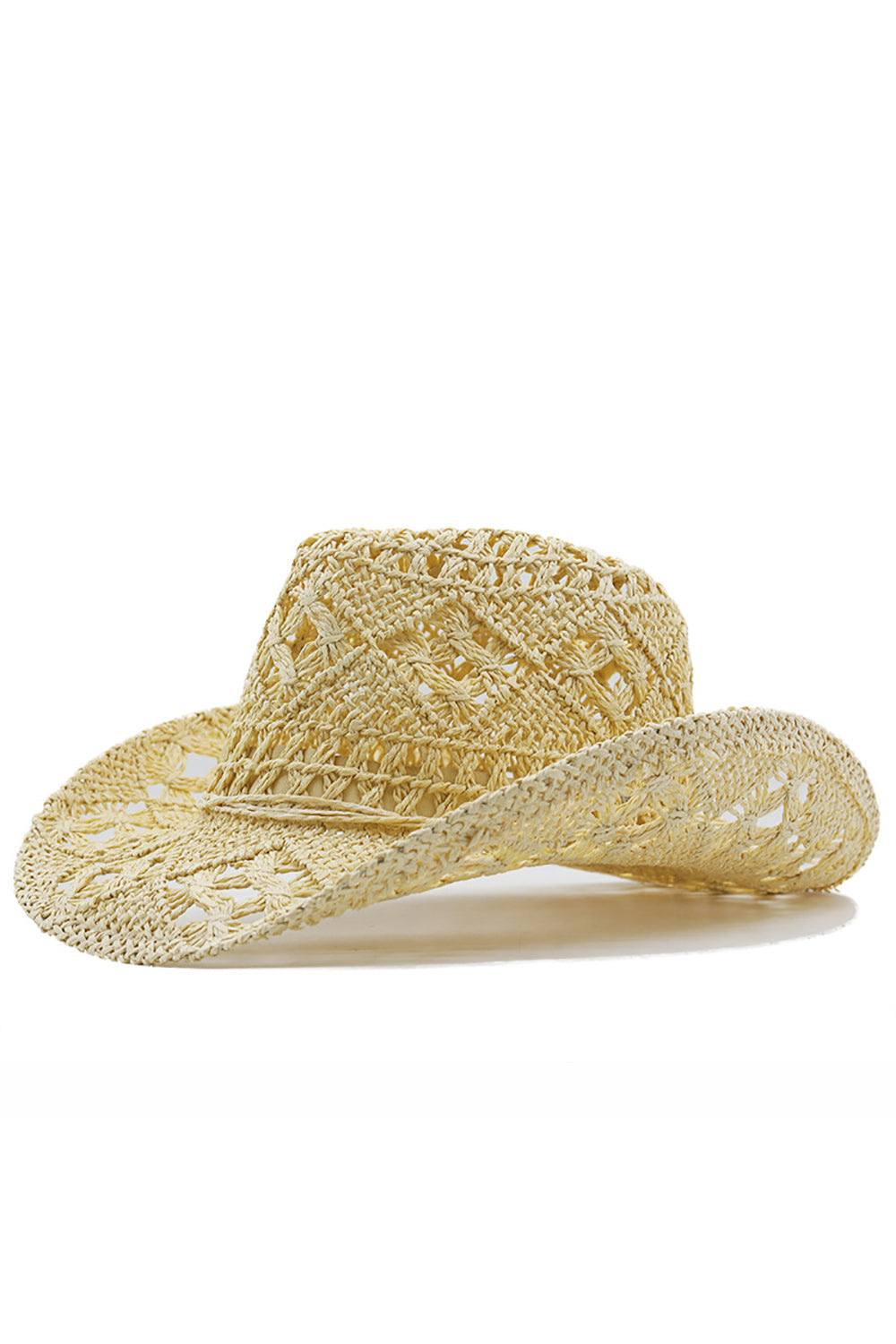 Morelowy dzianiny Zachodni kowbojski kapelusz Słomkowy kapelusz Hollow Out Sunhat