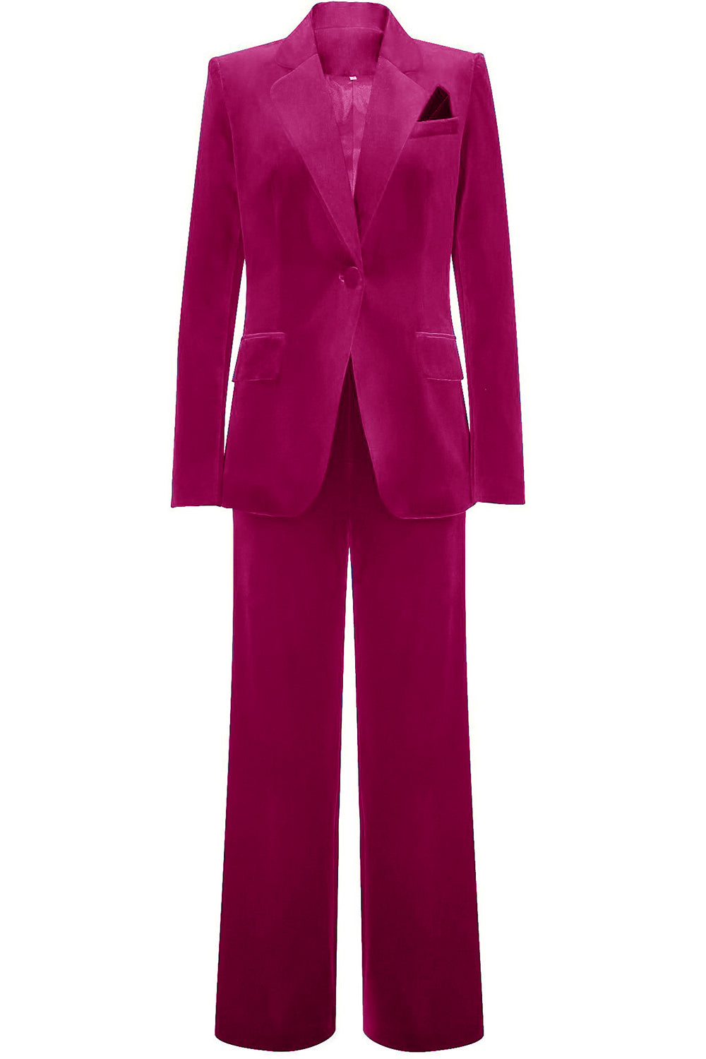 Garnitury Damskie Królewski Niebieski Aksamitna Z Pojedynczym Guzikiem