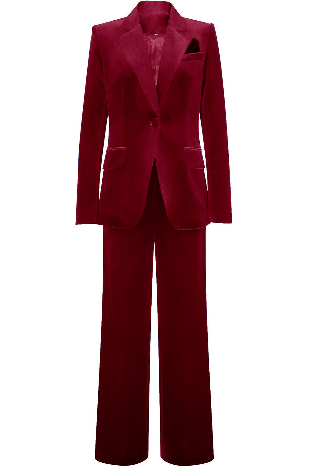 Garnitury Damskie Królewski Niebieski Aksamitna Z Pojedynczym Guzikiem