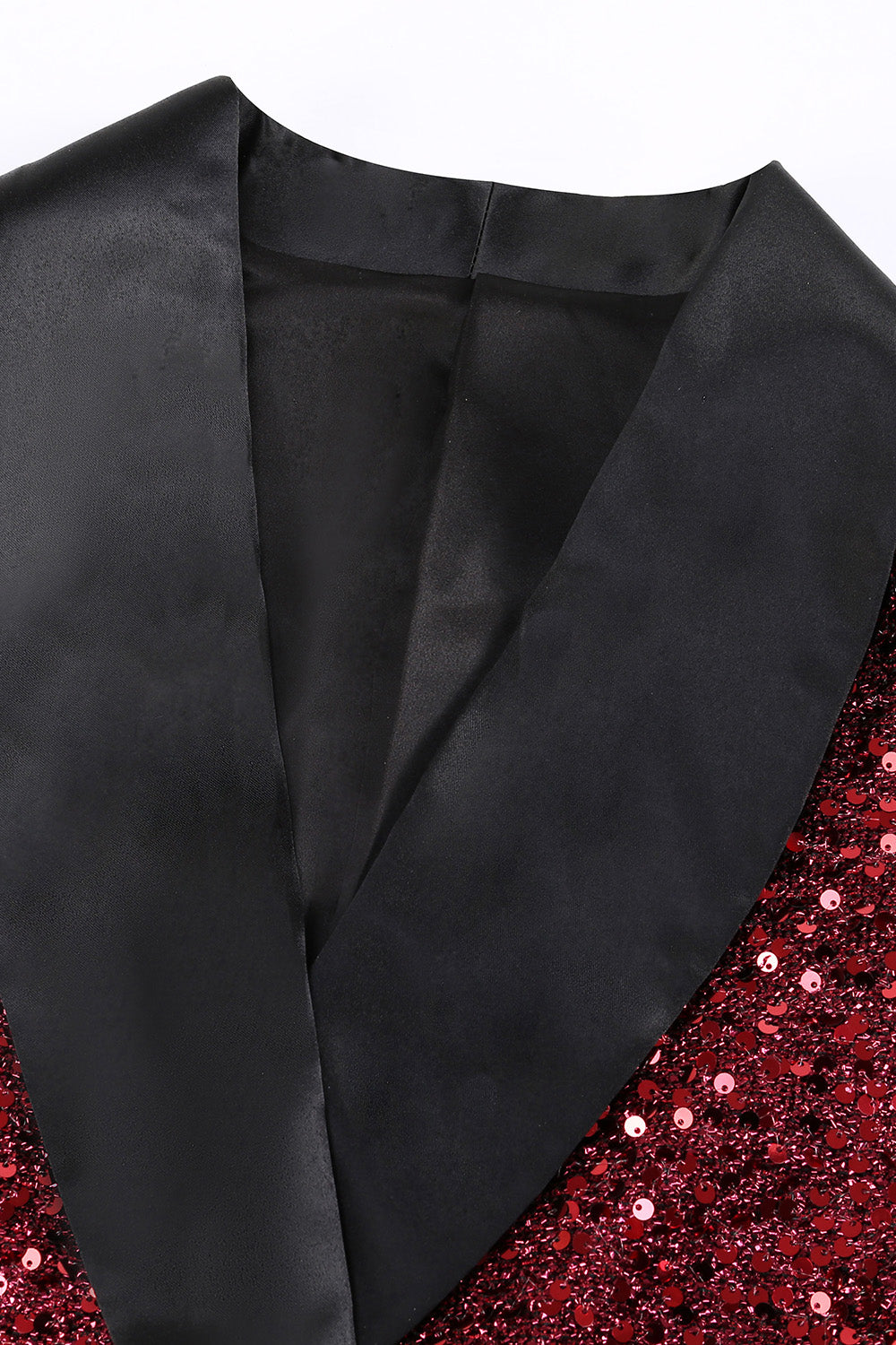 Błyszcząca bordowa marynarka damska bodycon maxi