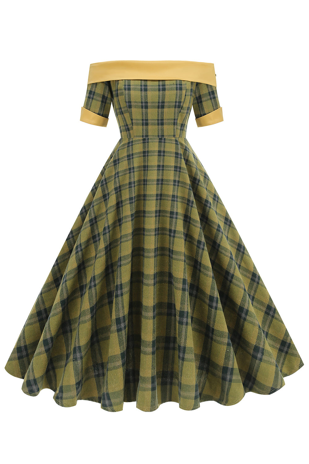 Sukienka z odkrytymi ramionami w stylu vintage z 1950 roku
