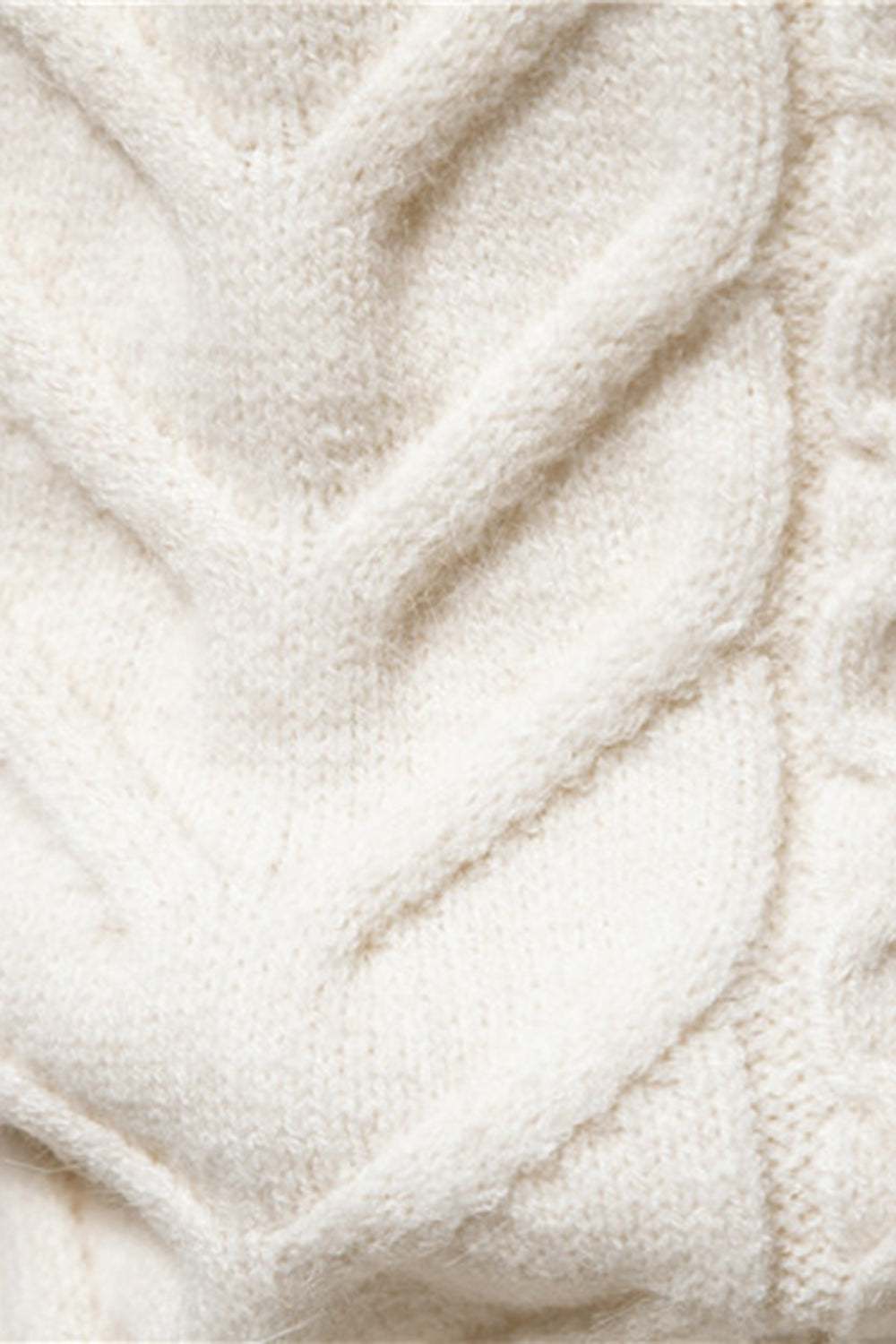 Biały żakardowy sweter męski z okrągłym dekoltem