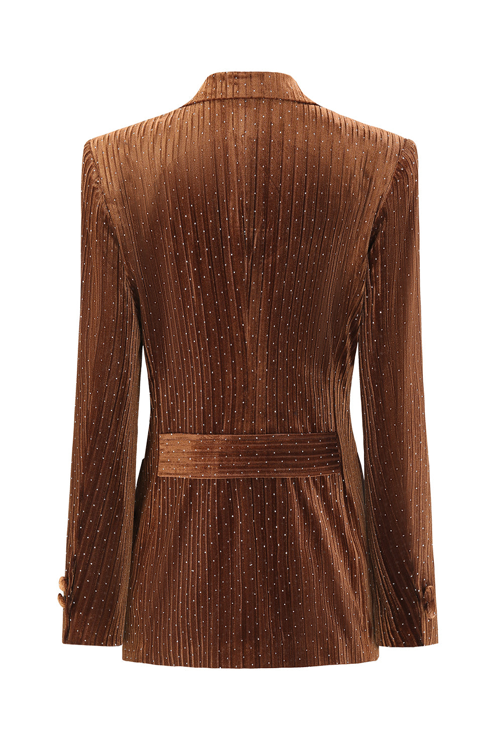 Coffee Dots Aksamitna klapa Peak Dwurzędowa marynarka