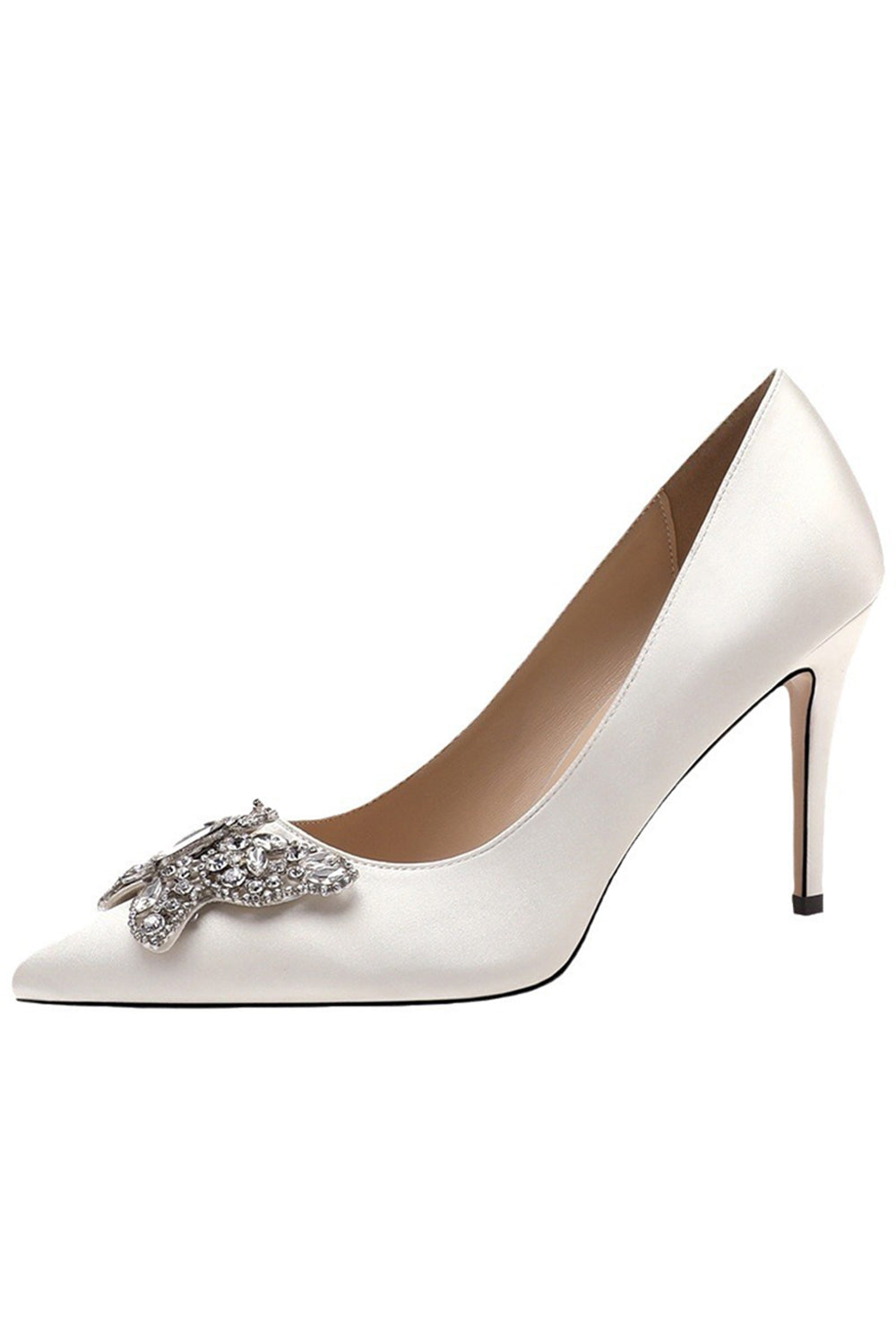 Różowy Rhinestone Motyl Szpiczaste Szpilki