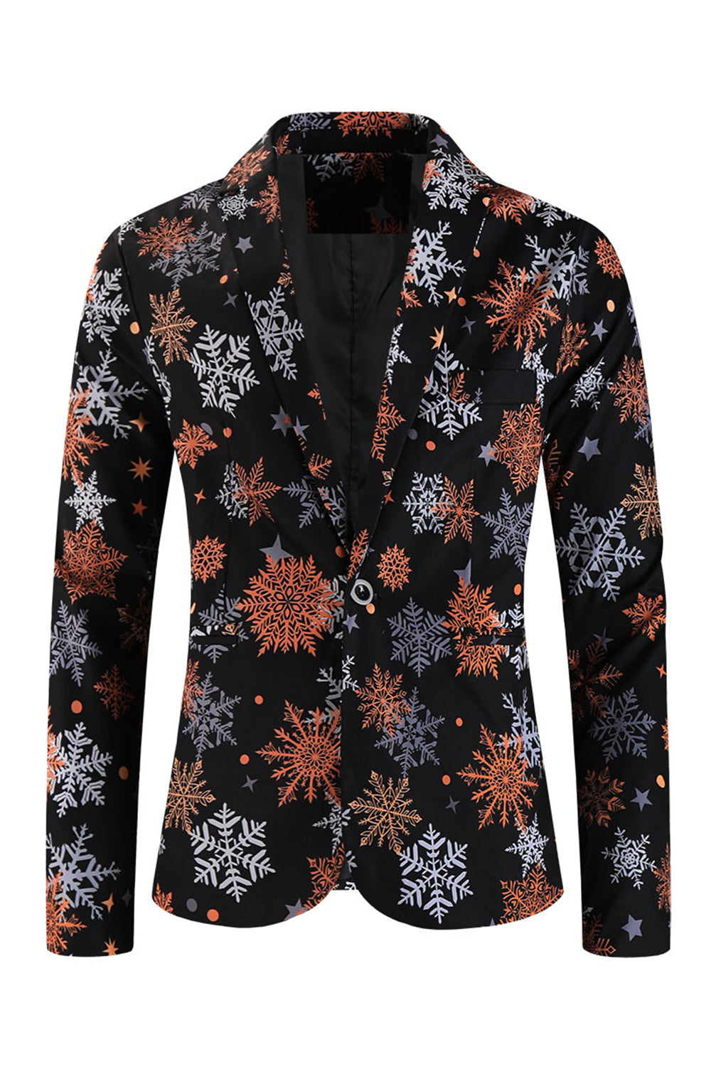 płatek śniegu z nadrukiem 3-częściowy męski garnitur świąteczny