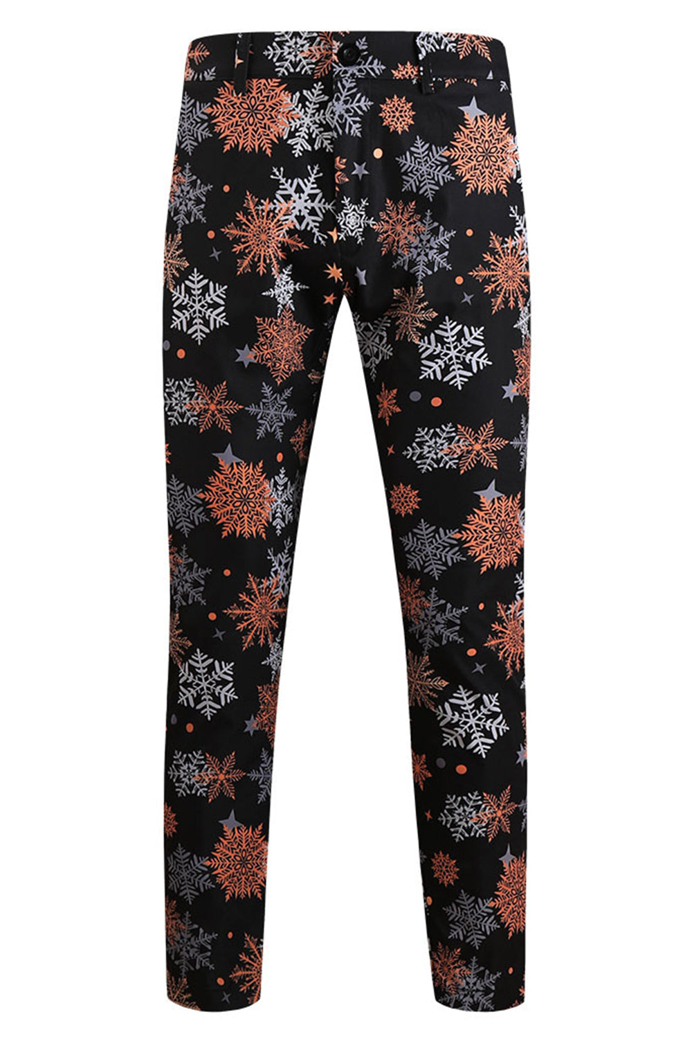 płatek śniegu z nadrukiem 3-częściowy męski garnitur świąteczny