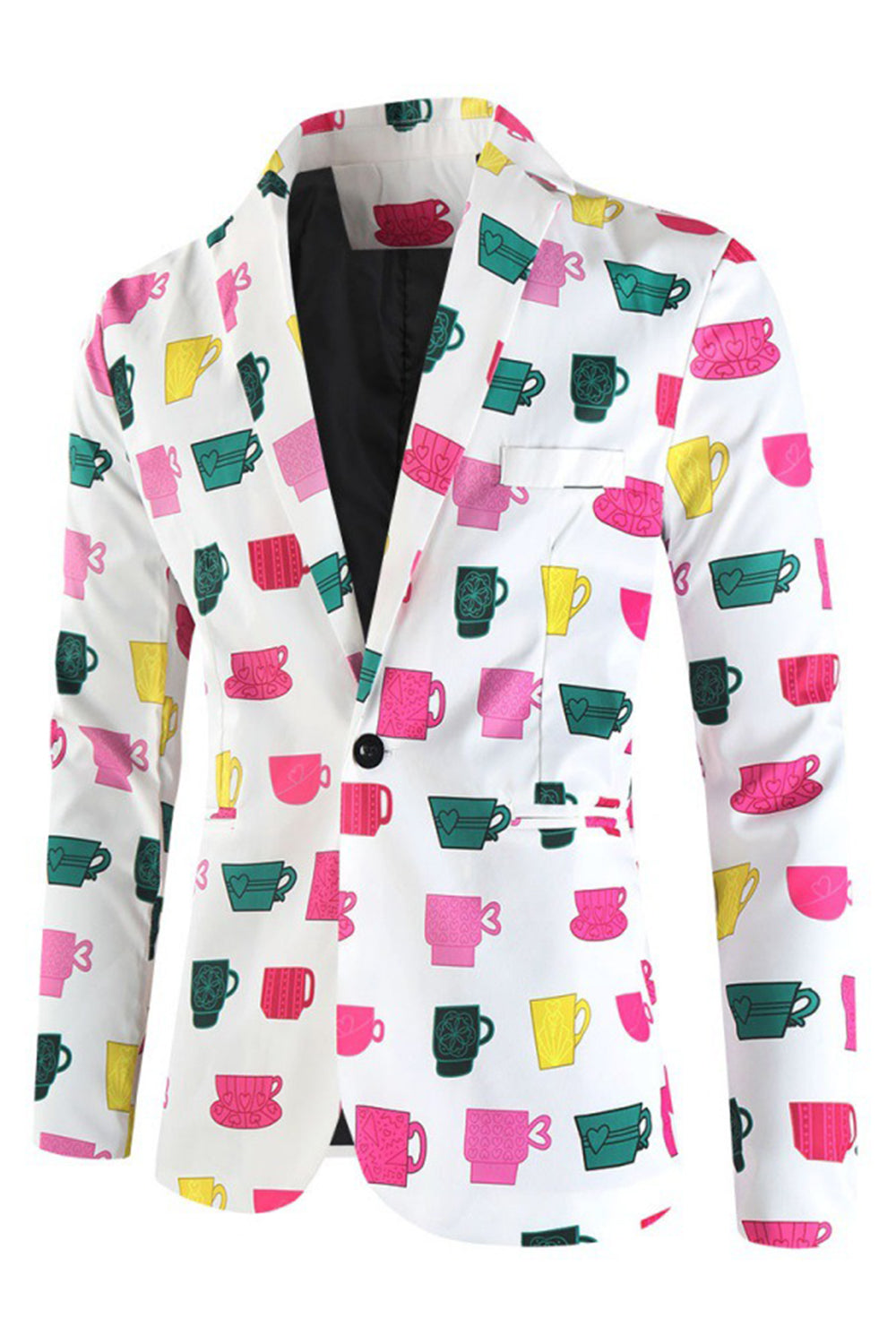 Biały kolorowy kubek Boże Narodzenie Nadruk Męskie garnitury imprezowe