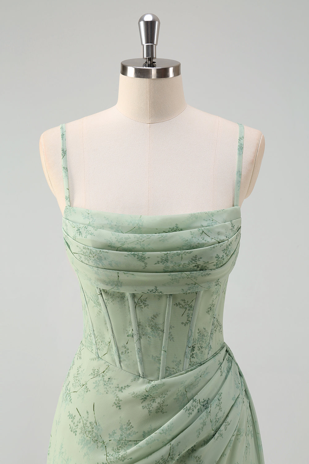 Zakurzona Szałwia Syrenka Kwiat Długa Sukienki Na Studniówke z Gorsetem