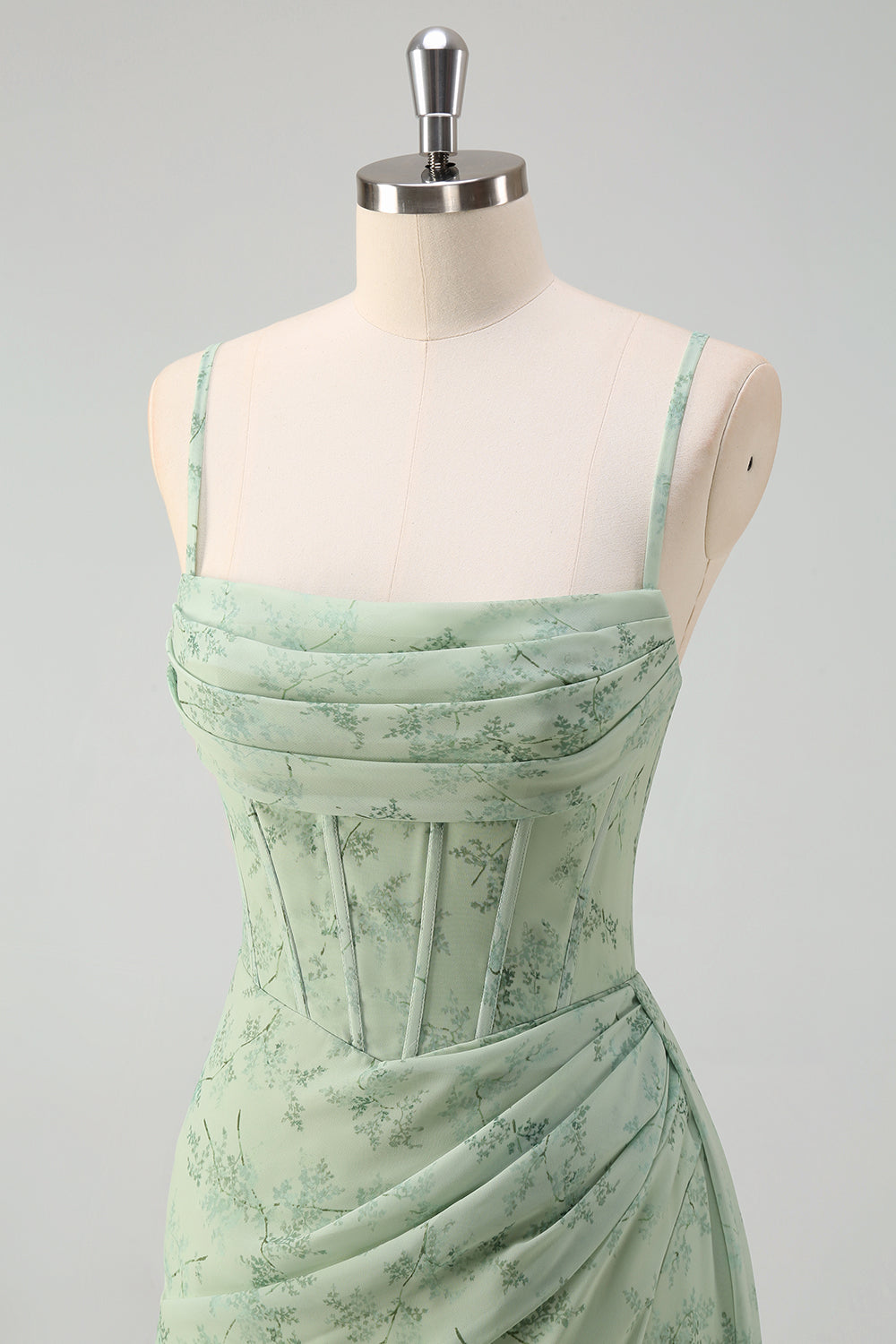 Zakurzona Szałwia Syrenka Kwiat Długa Sukienki Na Studniówke z Gorsetem