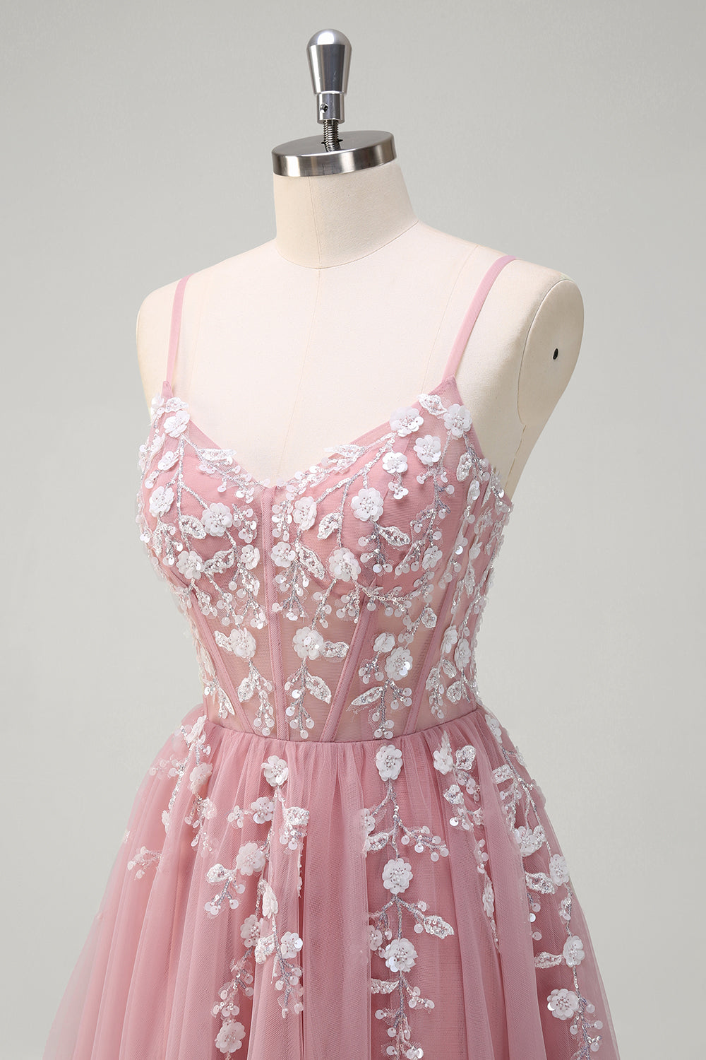 Królewska Niebieska Ramiączka Spaghetti W Kształcie Litery A Z Cekinową Sukienką Na Studniówkę Z Rozcięciem