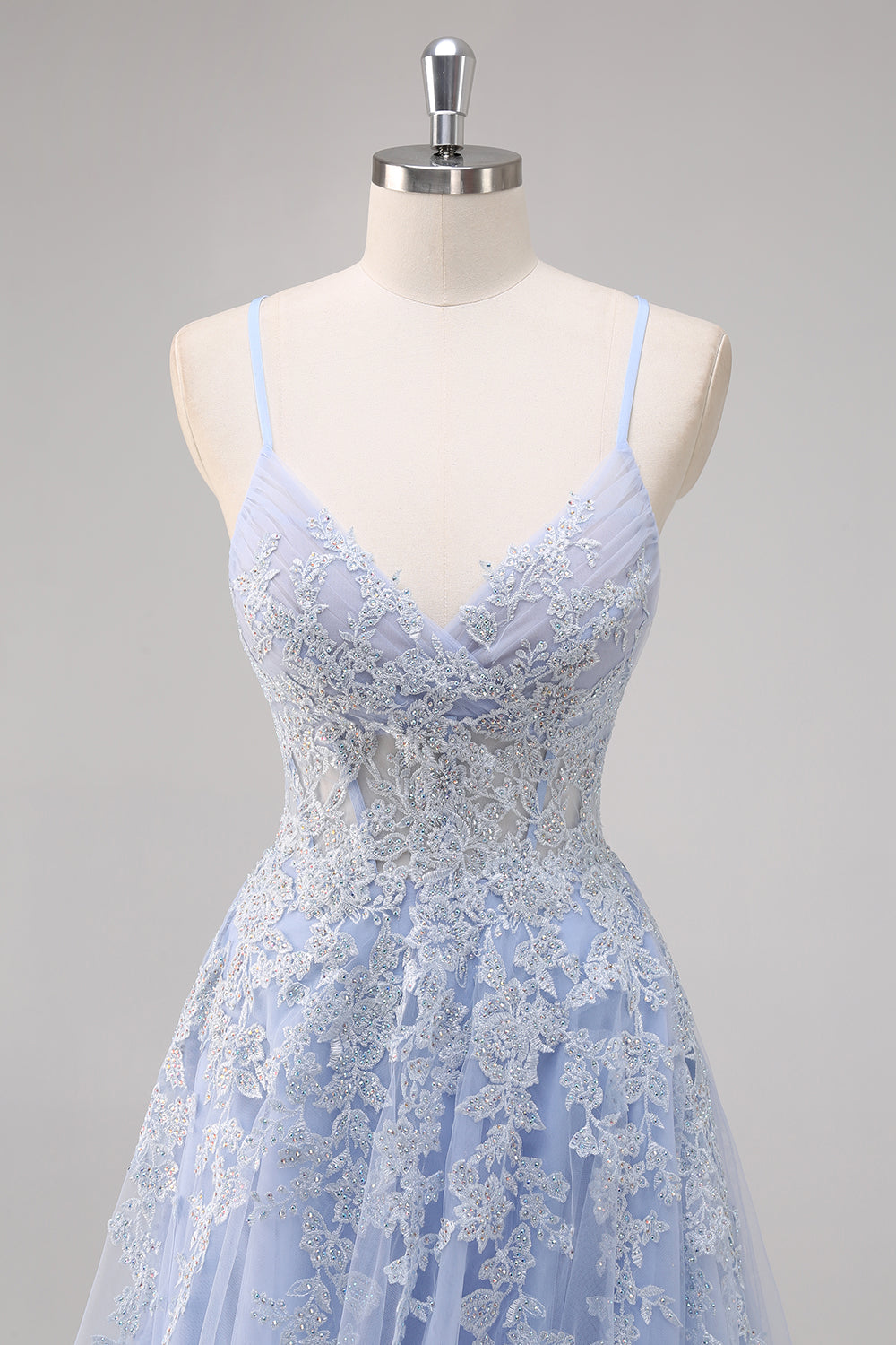 Lawenda Cienkich Ramiączkach Tiulowe Księżniczkowa Sukienki Na Studniówke z Rozcięciem