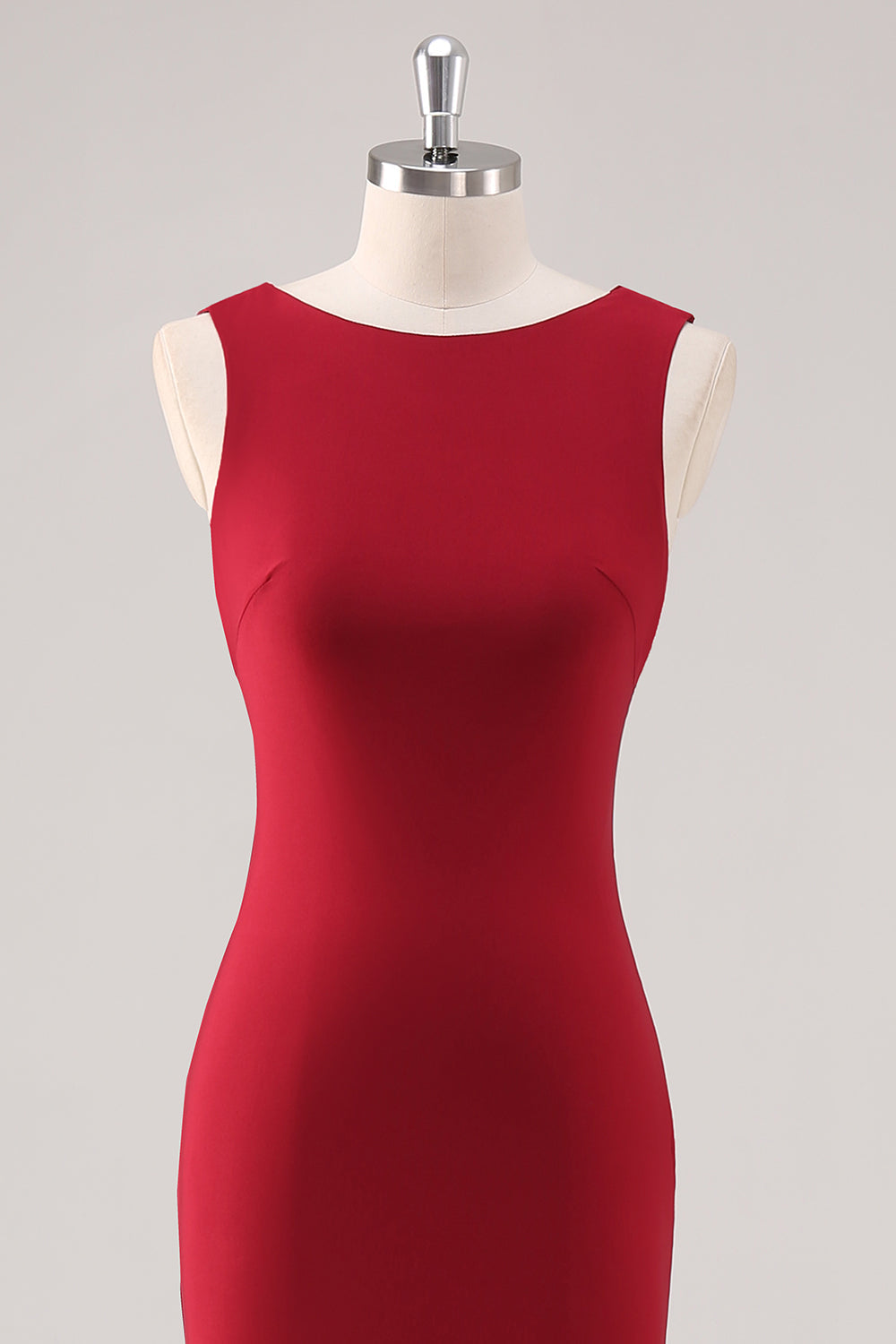 Bordowa syrenka satynowa sukienka wizytowa