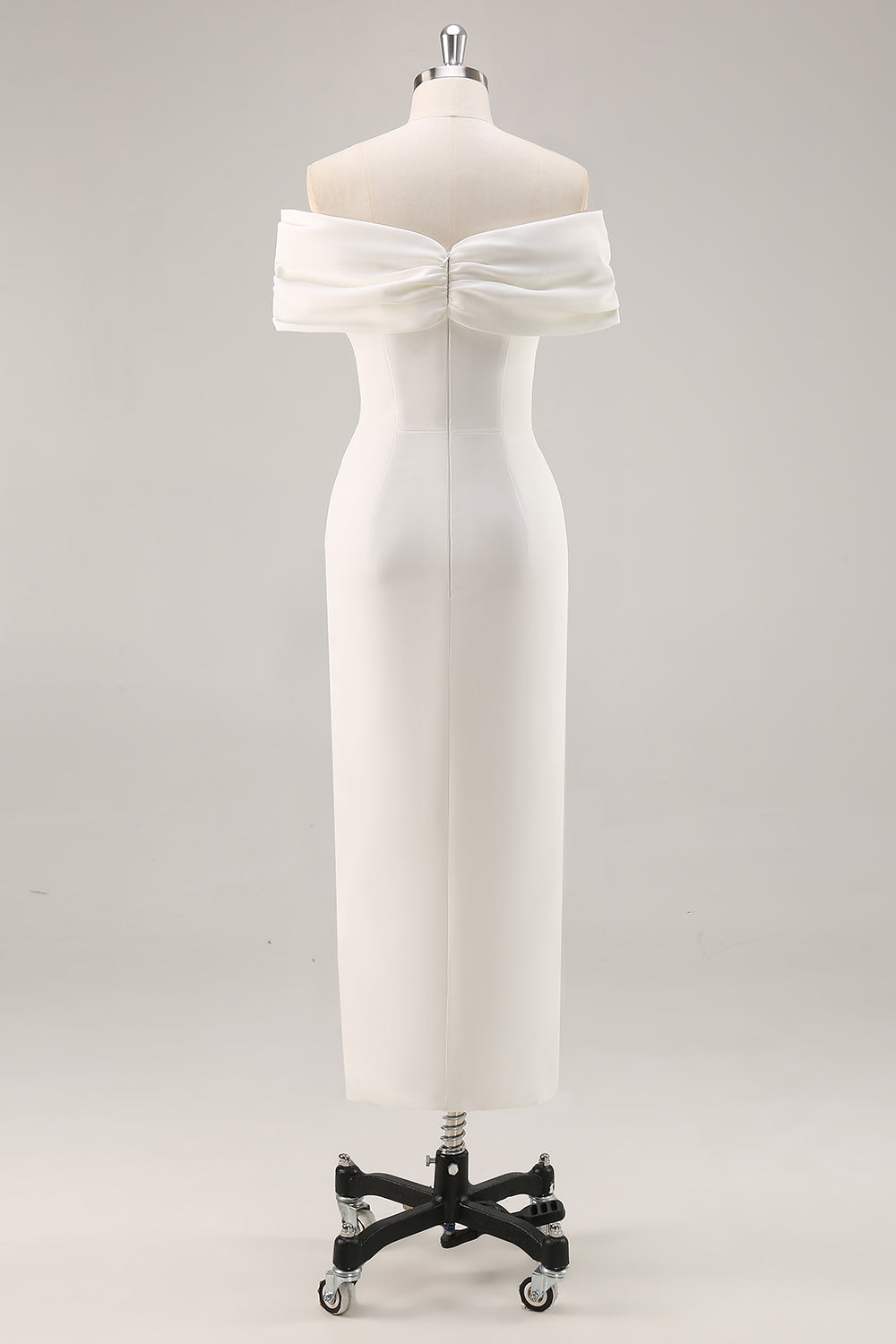 Biały Ołówkowe Asymetryczny Długa Sukienka na Półmetek z Rozcięciem