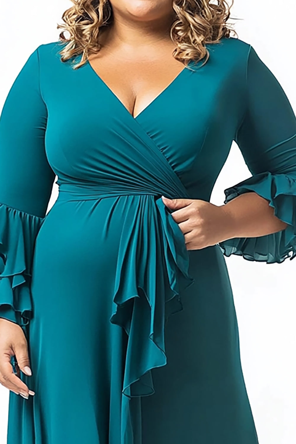 Plus Size Paw Szyfon Sukienki Na Wesele z Długie Rękawy