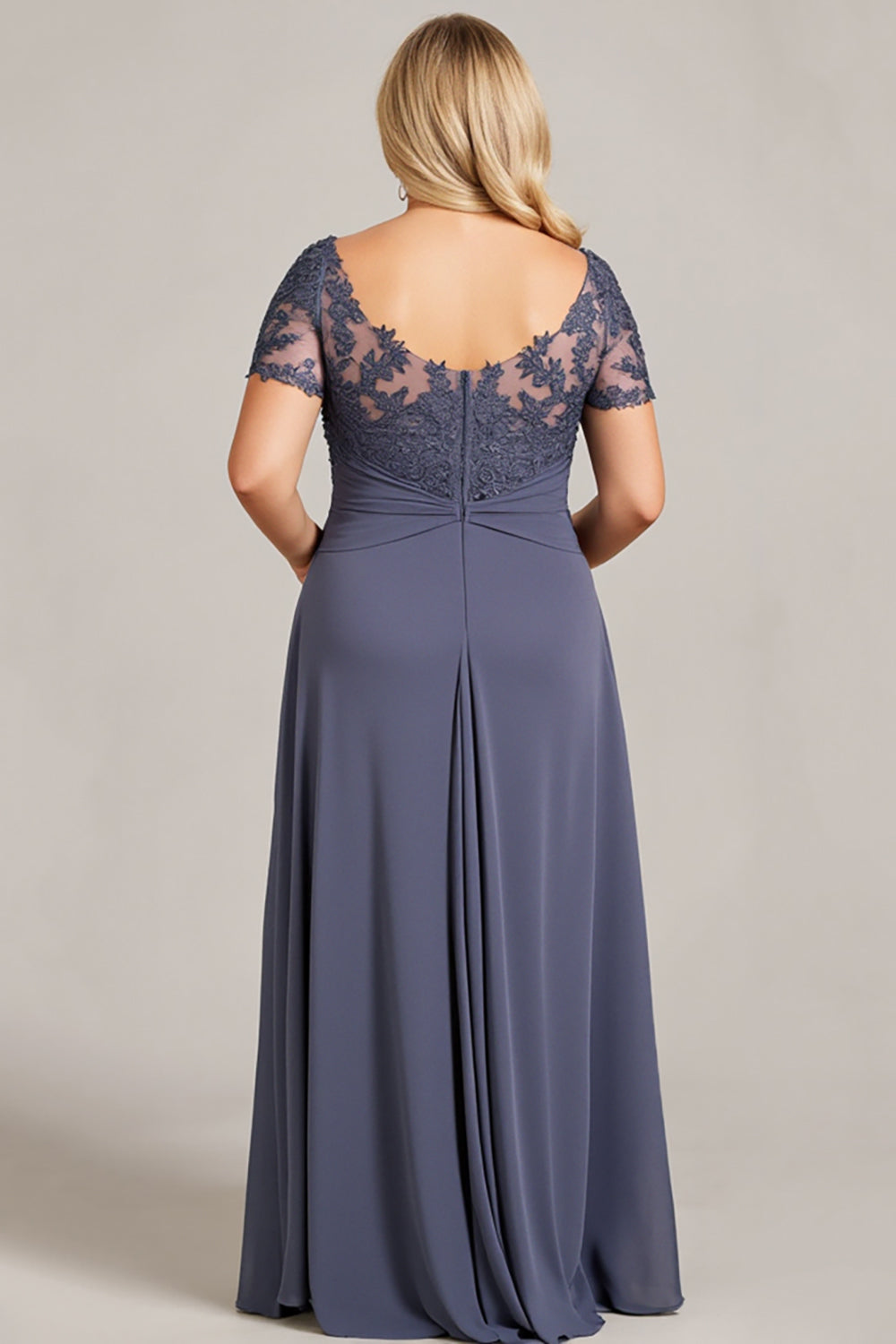 Zmierzch Plus Size Szyfon Długa Sukienki Na Wesele z Koronki