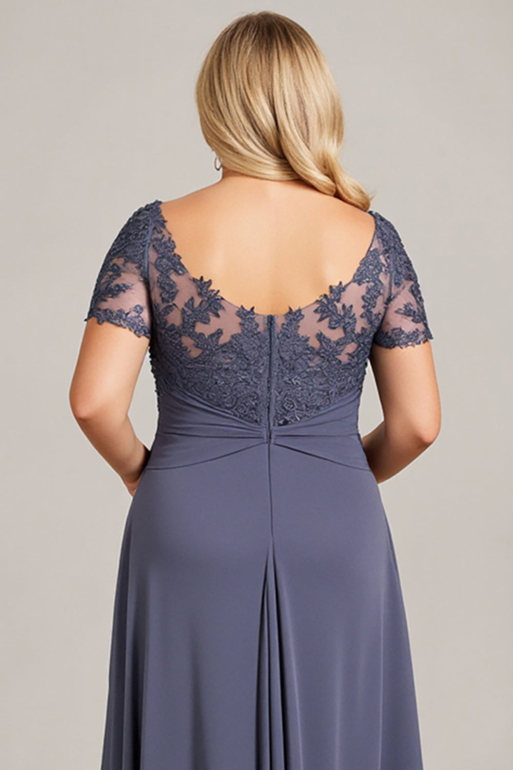 Zmierzch Plus Size Szyfon Długa Sukienki Na Wesele z Koronki