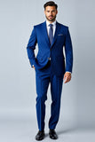 Royal Blue Szal Klapa Slim Fit 2-częściowy garnitur męski