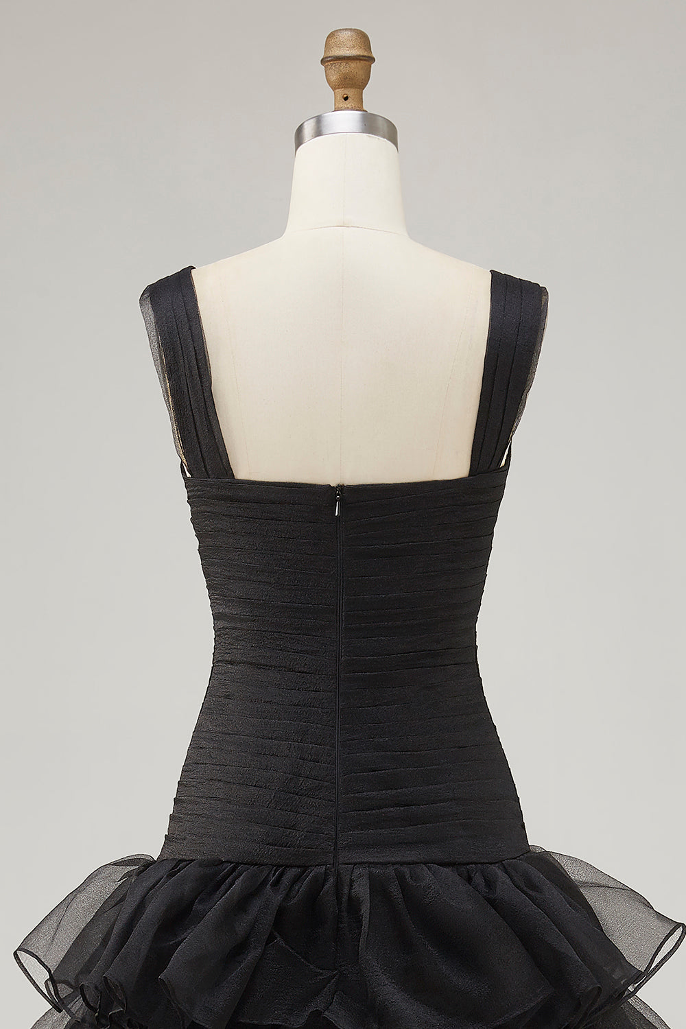 sukienka wizytowa z organzy w kształcie litery A z wysokim rozcięciem