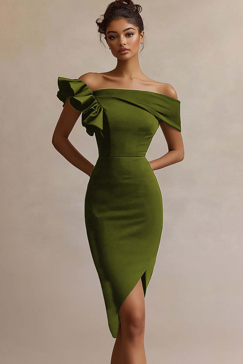 satynowa sukienka Bodycon Midi Graduation