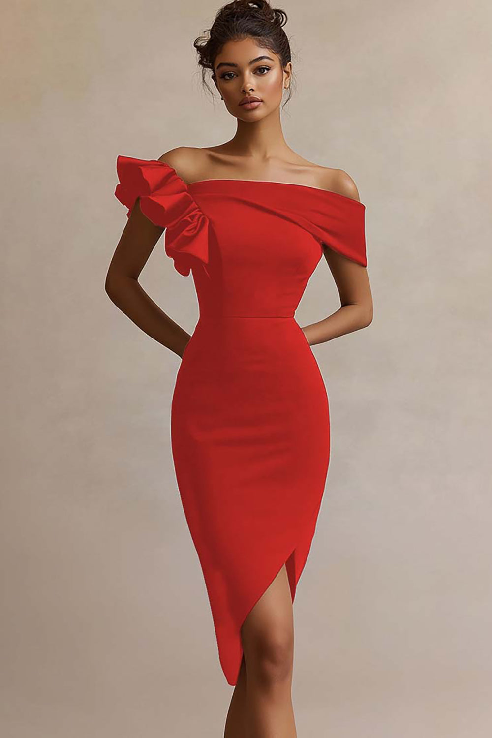 satynowa sukienka Bodycon Midi Graduation