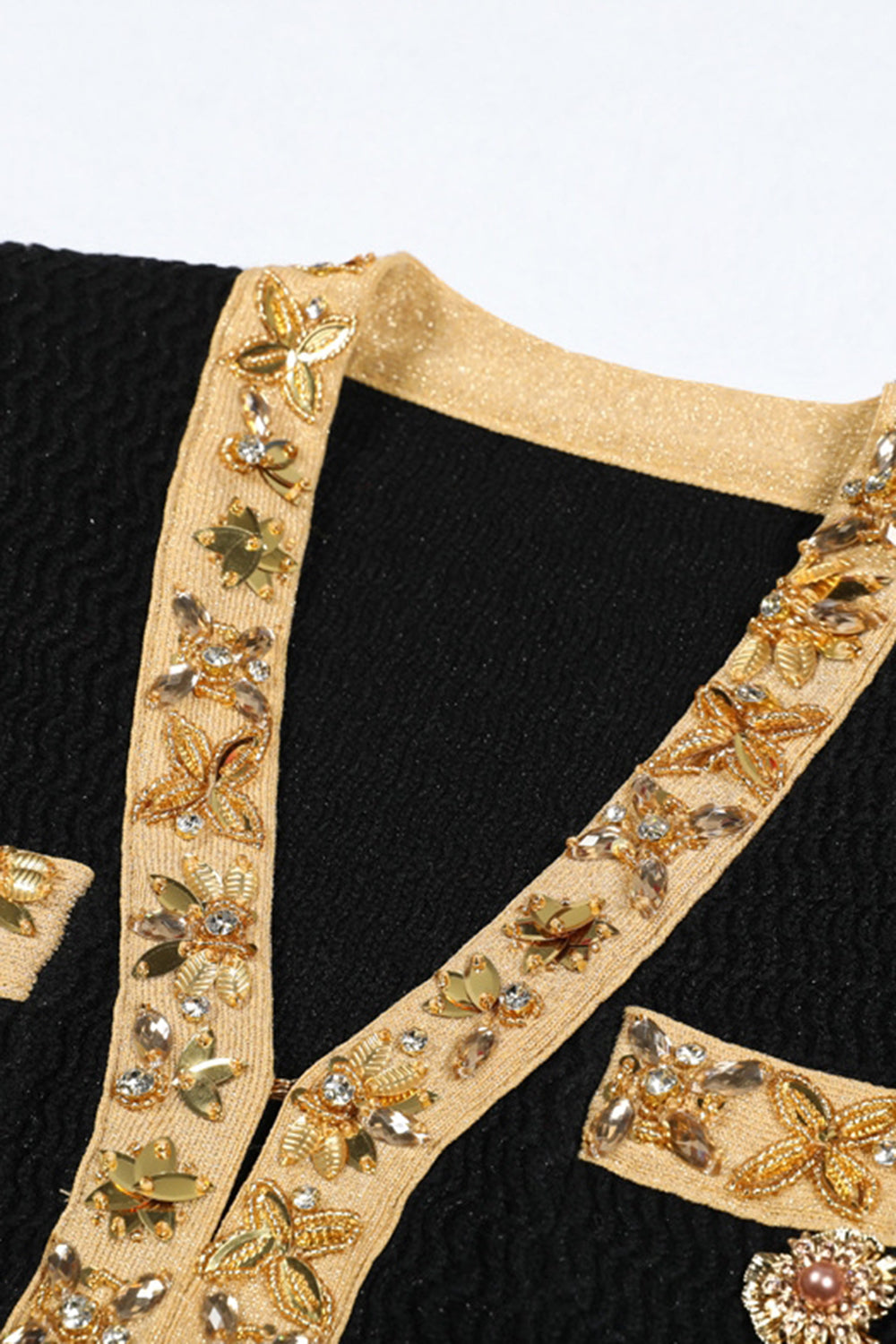 Czarne 2-częściowe garnitury damskie z cyrkoniami