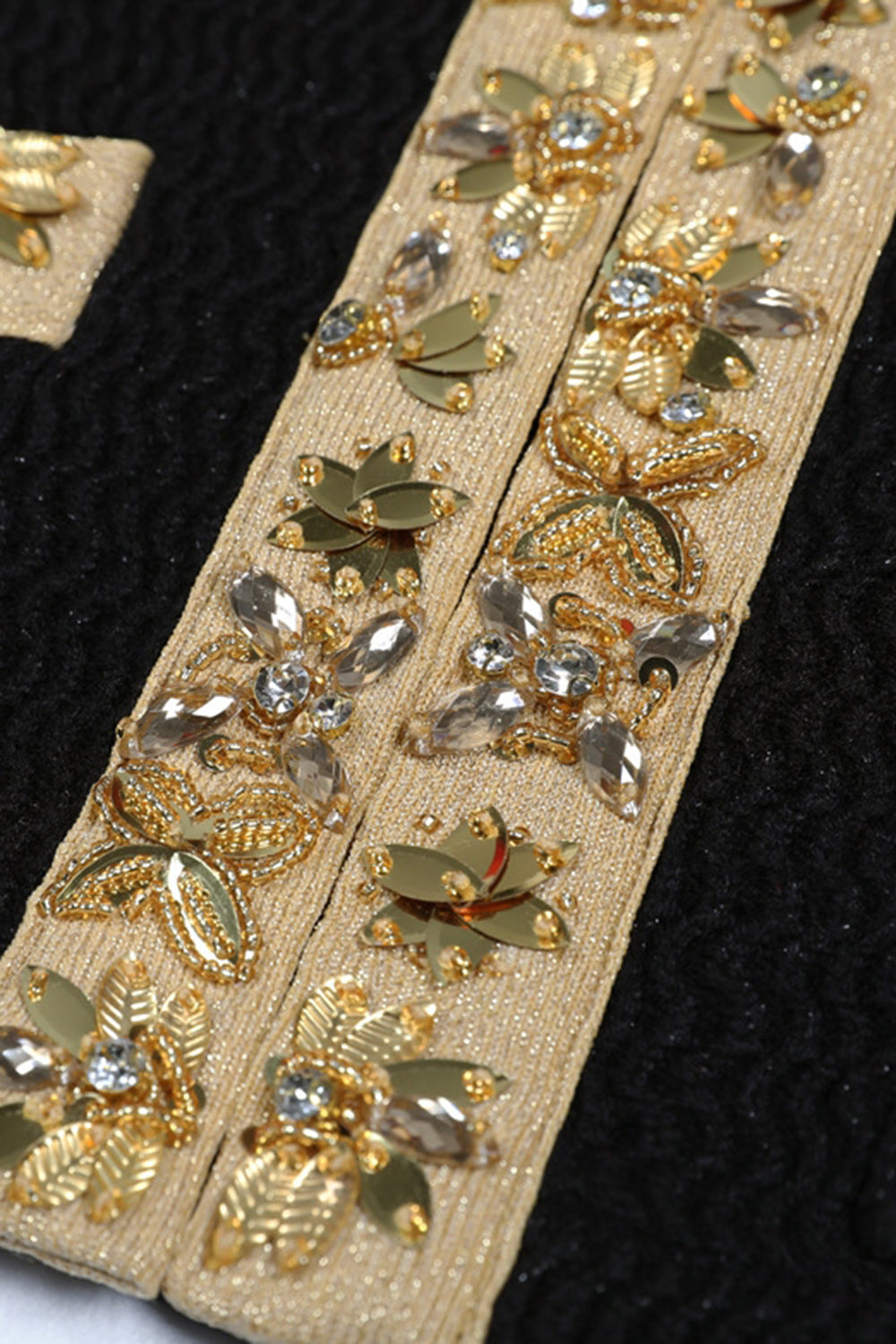 Czarne 2-częściowe garnitury damskie z cyrkoniami