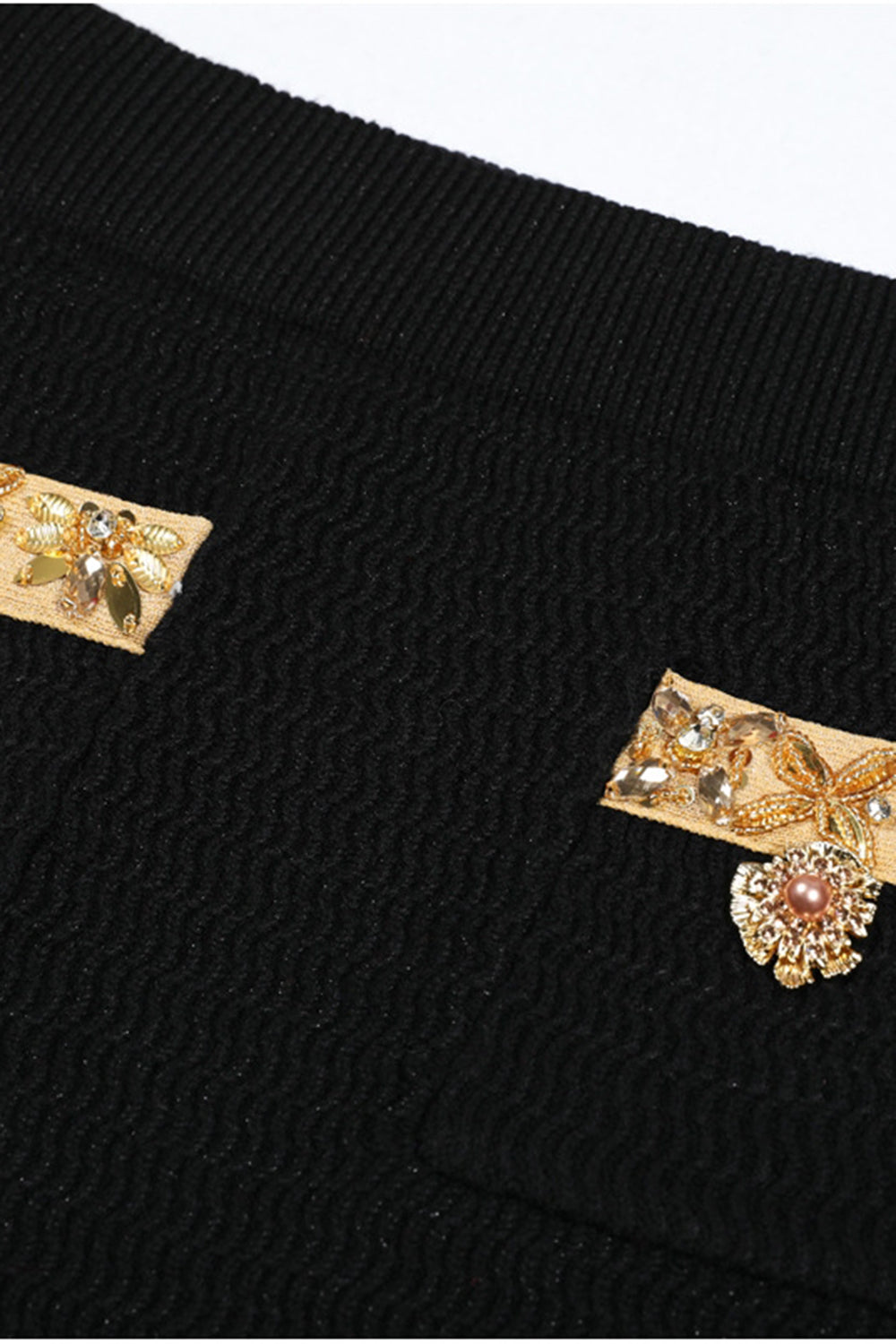 Czarne 2-częściowe garnitury damskie z cyrkoniami