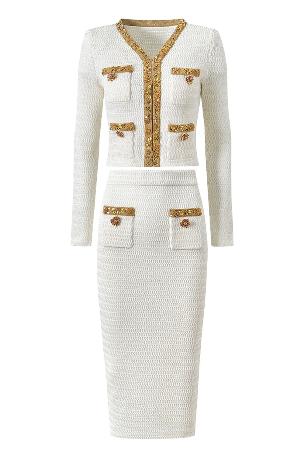 Czarne 2-częściowe garnitury damskie z cyrkoniami