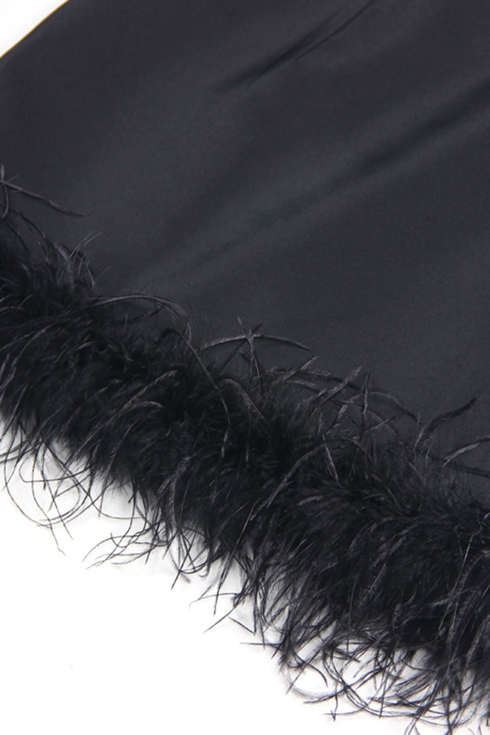 Czarne 2-częściowe krótkie damskie garnitury balowe z klapami w kształcie szczytu z piórem