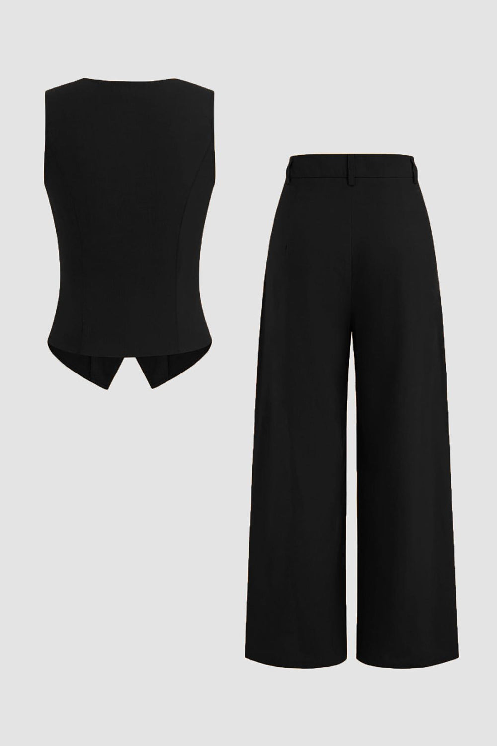 Granatowe 2-częściowe satynowe damskie garnitury balowe bez rękawów