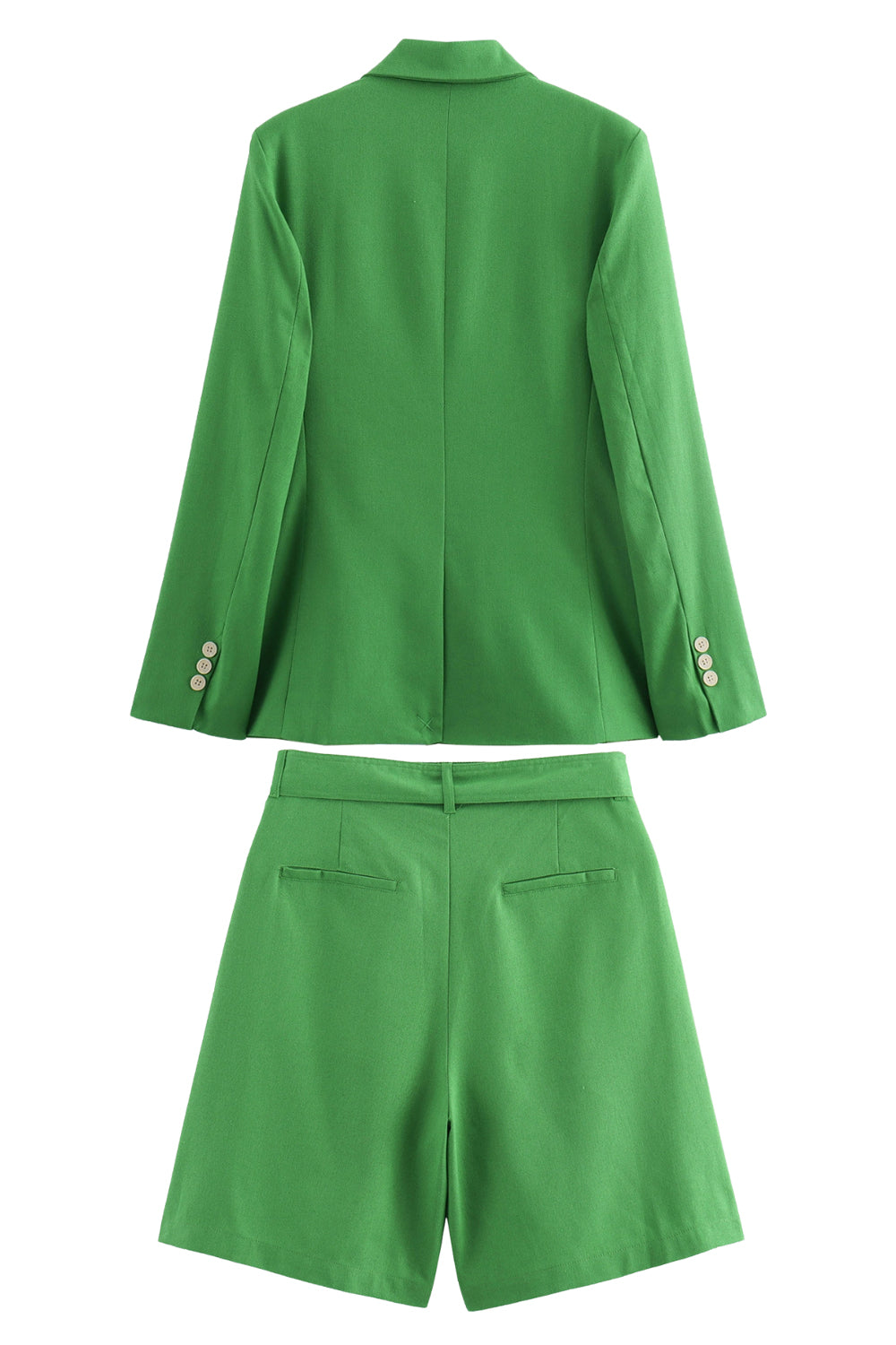 Zielone 2-częściowe dwurzędowe damskie garnitury balowe z klapami w kształcie szczytu