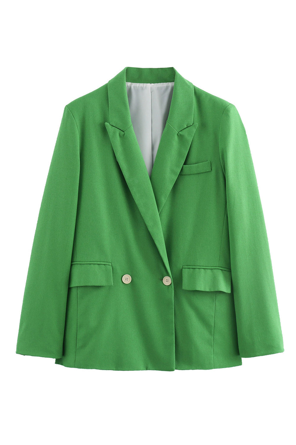 Zielone 2-częściowe dwurzędowe damskie garnitury balowe z klapami w kształcie szczytu