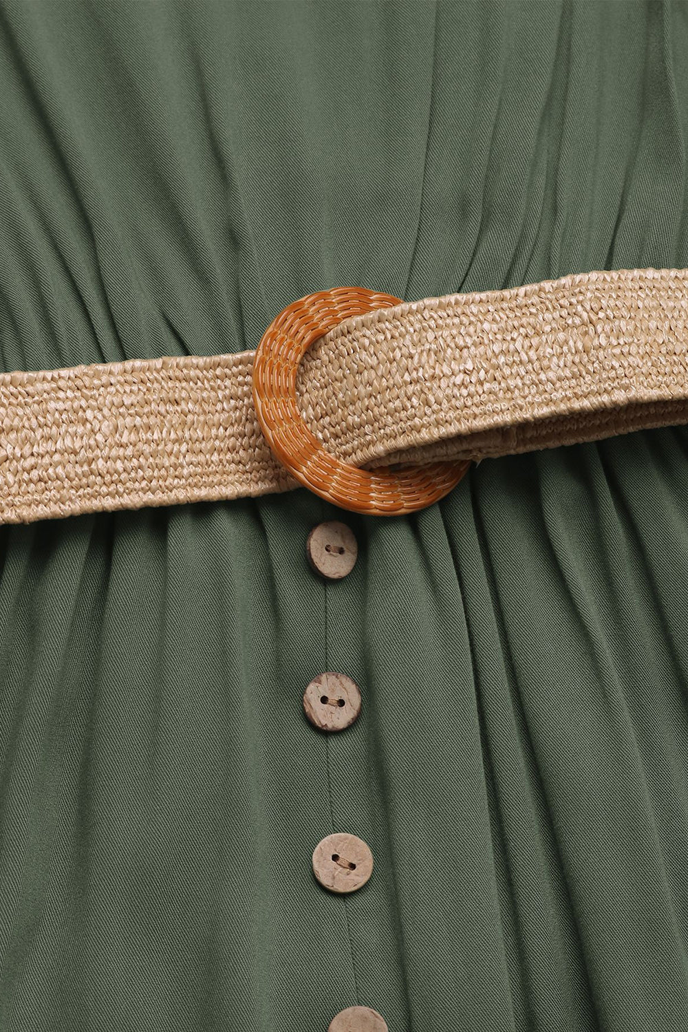 Letnia sukienka Army Green A Line z paskiem