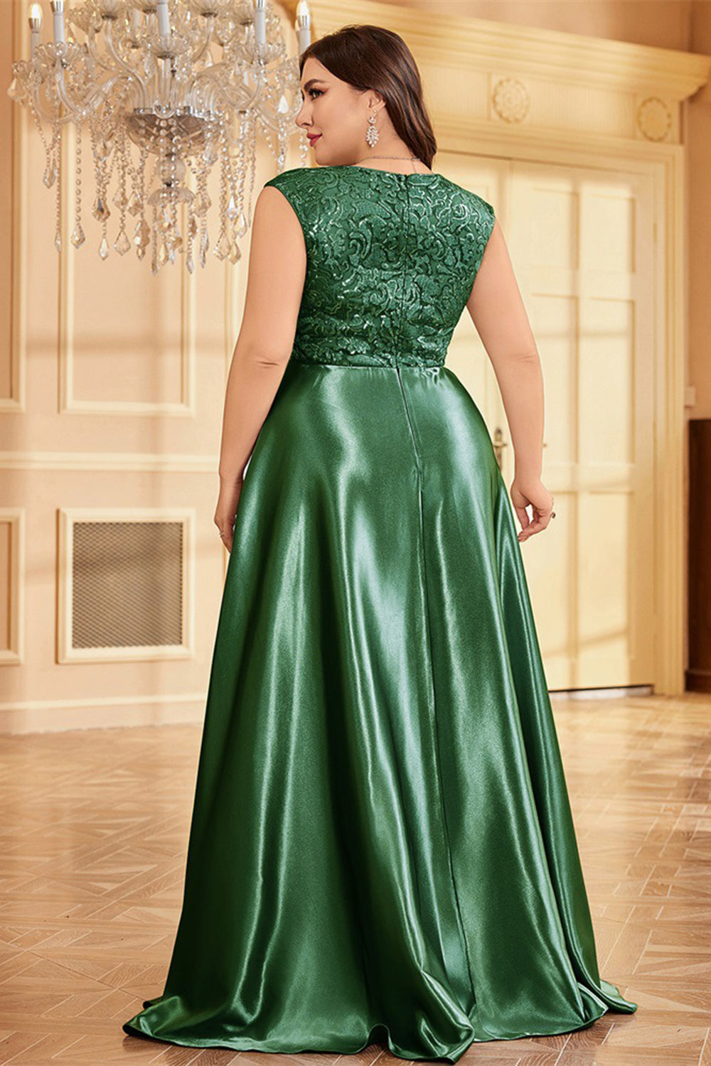 Różowy Plus Size Satynowa Długa Sukienka Dla Matki Panny Młodej