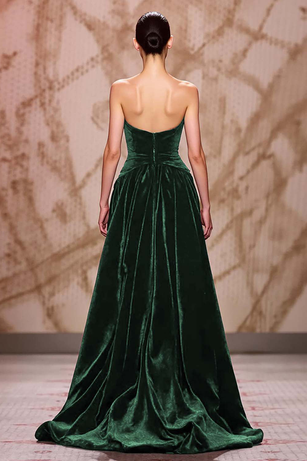 Aksamitna Ciemnoczerwona Kochanie Długa Suknia Wieczorowa Z Rozcięciem