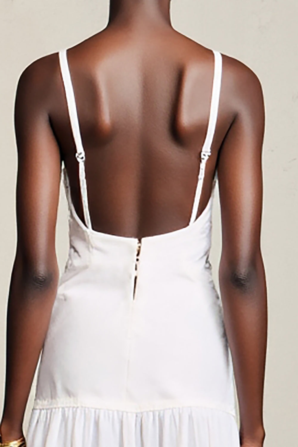 Biały Kształcie Litery A Koronkowa Cienkich Ramiączkach Długa Sukienki Na Wesele