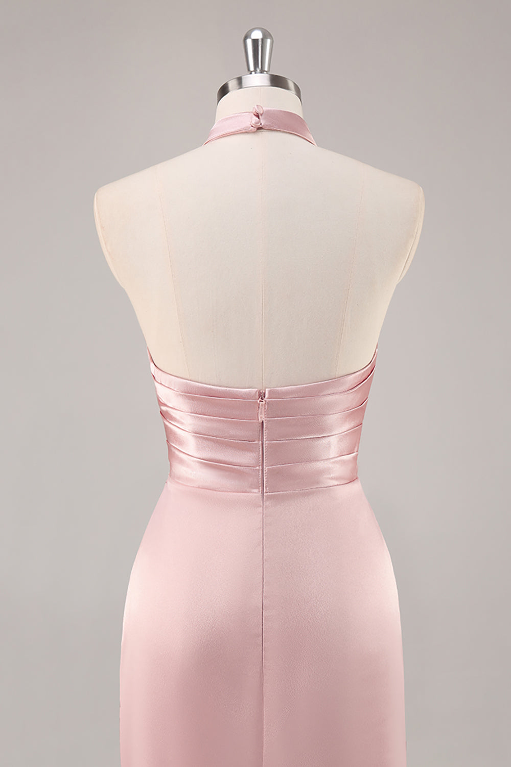 Rumieniec Syrenka Halter Satynowe Długa Sukienki Na Wesele z Rozcięciem